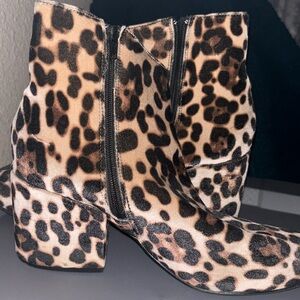 Cheetah print booties